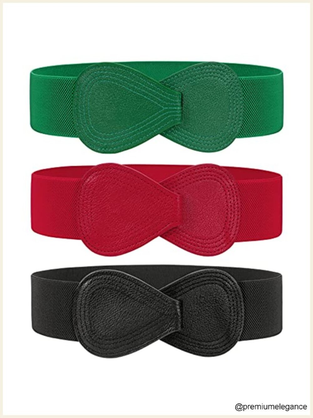 3 Pack Stretchy Elastic Wide Waist Belts for Women Adjustable Dress Belt with